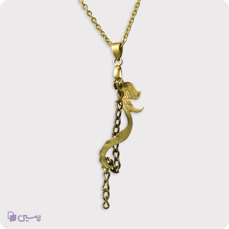 گردنبند برنجی طرح پرنده‌ی دربند