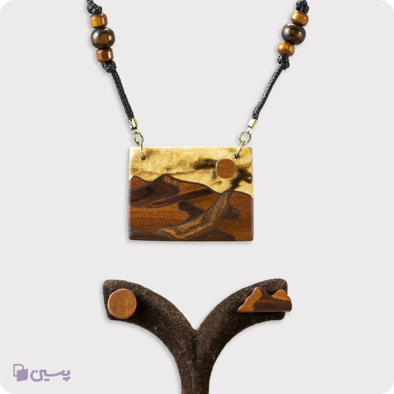 نیم ست چوبی طرح غروب کوهستان