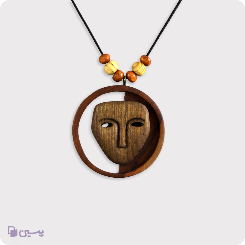 گردنبند چوبی طرح نقاب