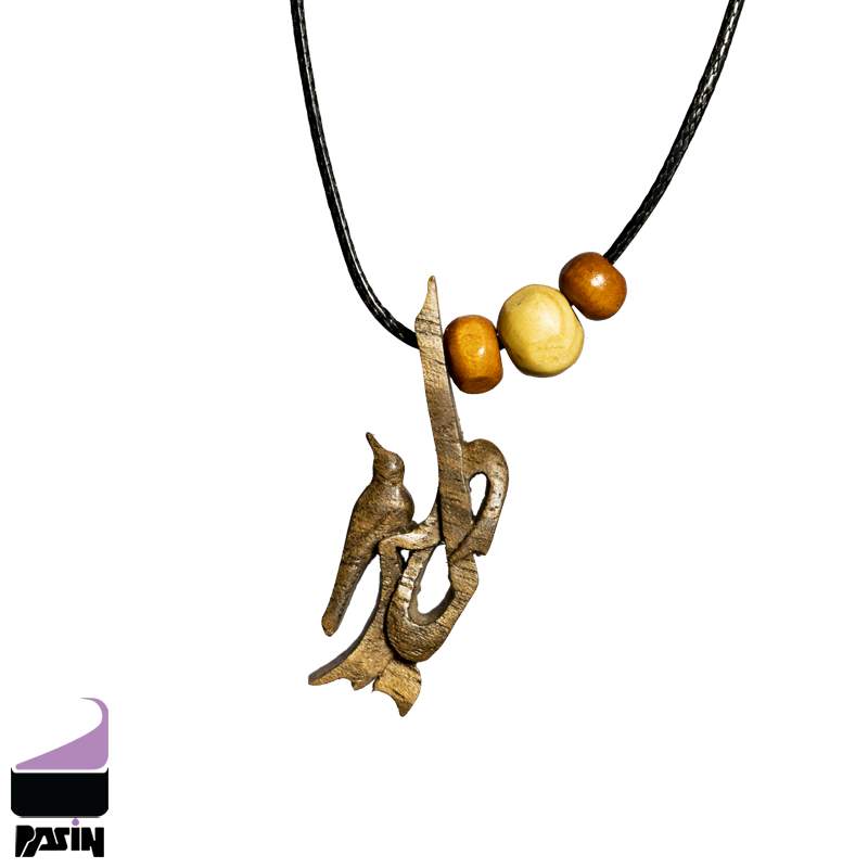 گردنبند چوبی طرح دلبر کد 2