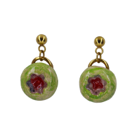 گوشواره سرامیکی طرح گل شش پر