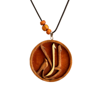 گردنبند چوبی طرح اسم لیلا