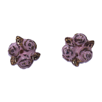 گوشواره سرامیکی طرح رز گُل‌آب