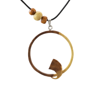 گردنبند چوبی طرح گاه فراموشی کد 02