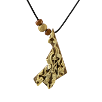 گردنبند چوبی طرح رد و تمنا کد 02