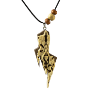 گردنبند چوبی طرح رد و تمنا کد 03