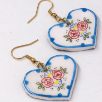 گوشواره سرامیکی طرح کاشی قجری کد 02