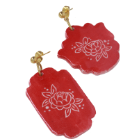 گوشواره سرامیکی طرح یاقوت