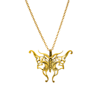 گردنبند برنجی طرح پرنده در نقش بال‌ های پروانه 1