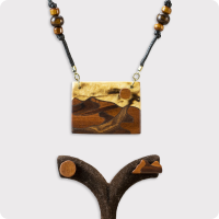 نیم ست چوبی طرح غروب کوهستان