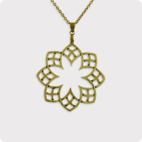 گردنبند برنجی طرح طلوع تهی از مجموعه شمسه